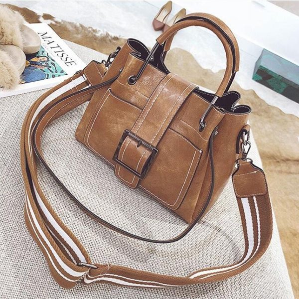 Women Handbag Ladies Soft Pu Leather Bag Pin Type Women Solid Fashion Shoulder Bags Metal Handle Casual Tote Bag