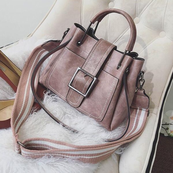 Women Handbag Ladies Soft Pu Leather Bag Pin Type Women Solid Fashion Shoulder Bags Metal Handle Casual Tote Bag