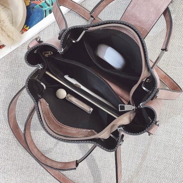 Women Handbag Ladies Soft Pu Leather Bag Pin Type Women Solid Fashion Shoulder Bags Metal Handle Casual Tote Bag