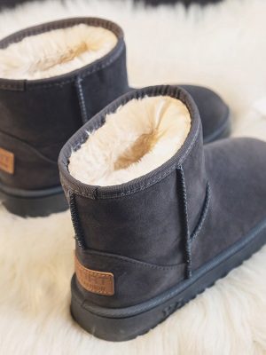 Vanessas Women's Round Toe Australian Winter Flat Heel Boots Shoes Footwear