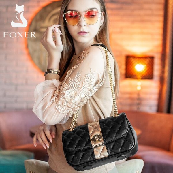 Vanessas Women Crossbody Shoulder Bag Diamond Lattice Handbag Lady Purse Split Leather Chain Strap Messenger Bag Valentine Day Gift