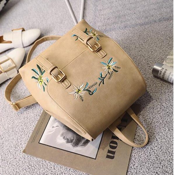 Vanessa's Floral PU Leather Teen Backpack