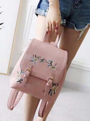 Vanessa's Floral PU Leather Teen Backpack