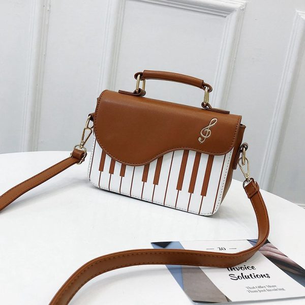 Female Embroidery Crossbody Bags for Women Messenger Bag Ladies Piano keys Pu Leather Handbag