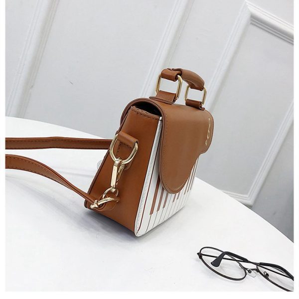 Female Embroidery Crossbody Bags for Women Messenger Bag Ladies Piano keys Pu Leather Handbag