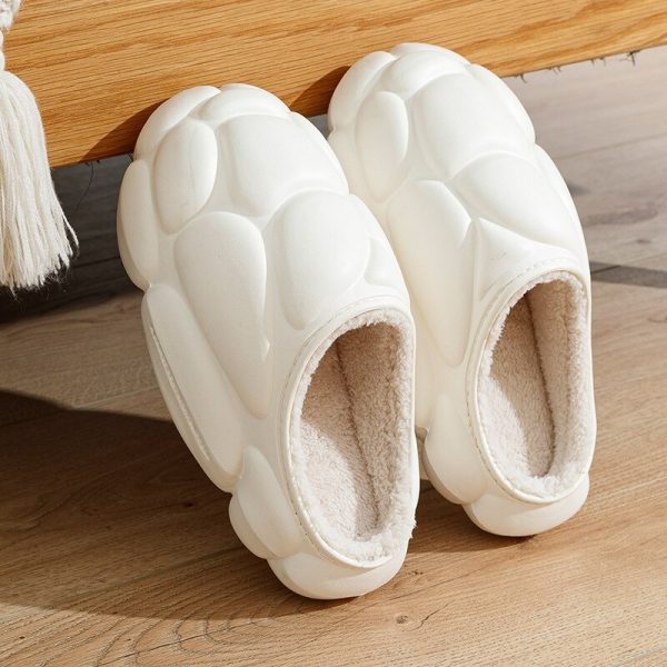 Women's Winter PU Leather Slippers - Non-slip, Comfortable, and Warm for Casual Wear