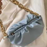 Gold Chain PU Leather Bag For Women Summer Armpit Bag Lady Shoulder Handbags Female Solid Color Travel Hand Bag