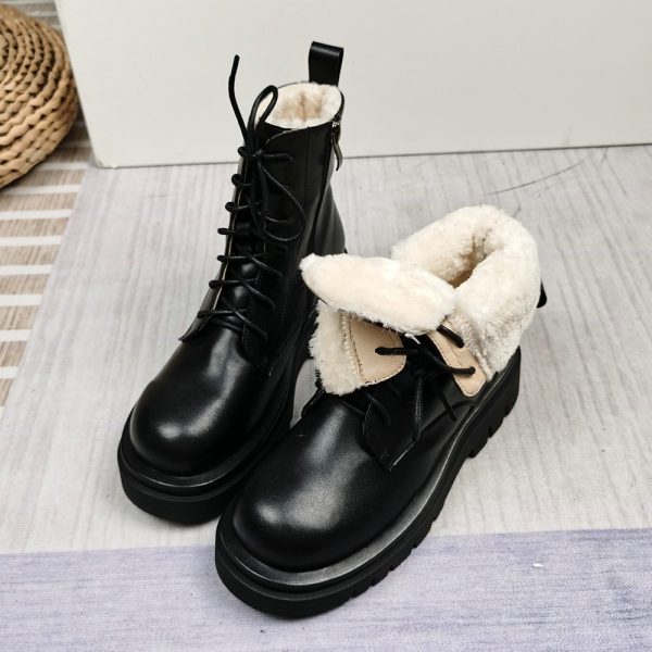 Vanessa's Women Motorcycle Boots Winter Warm Plus Plush Boots