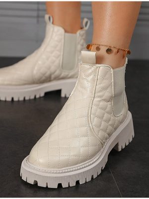 Vanessas Women's Snow Boots Slip-on Waterproof Winter Warm Plush Women Chelsea Ankle Boots