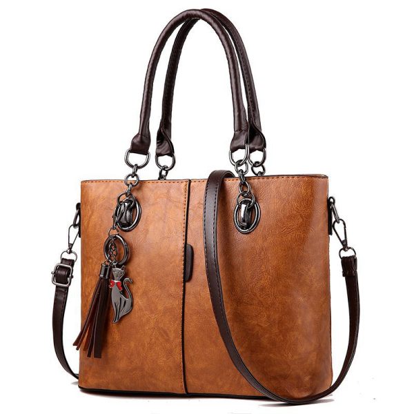 Vanessas Big Ladies Hand Bag For Women Solid Shoulder Bag Leather Handbag