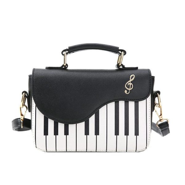 Female Embroidery Crossbody Bags for Women Messenger Bag Ladies Piano keys Pu Leather Handbag