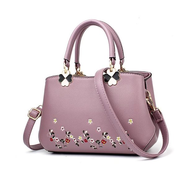 Women Leather Handbag Women Tote Bag Female Leather Shoulder Bag Women Embroidery Flower Handbag sac a main Ladies Hand Bag