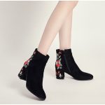 Vanessas Women's Ankle Boots Winter Warm Plush Fashion Embroider Boots