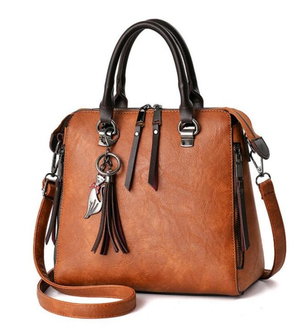 Vanessas Fashion Tassel Women Shoulder Bags Large Capacity Casual Leather Women Handbag