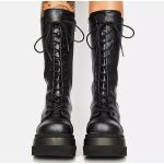Vanessas Women's Mid Calf Boots Women Slip-on Plaform Wedges Boots
