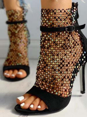 Vanessas Women's Diamond Fish Mouth High Heeled Sandals Pumps 2023 Fashionable Heels