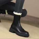 Ladies Snow Boots Fashion Concise Woman Ankle Boots Famale Zipper PU Leather Shoes Women's Waterproof Non-slip Keep Warm Shoes