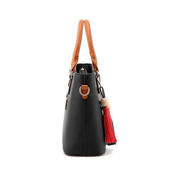 Large Capacity Tassel Tote Bag Women Soft Leather Ladies Handbag