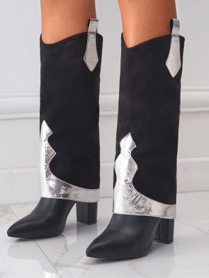Liyke-2023-New-Design-Chunky-Heel-Pointed-Toe-Women-Long-Knee-High-Boots-Gold-Snake-Print-1.jpg