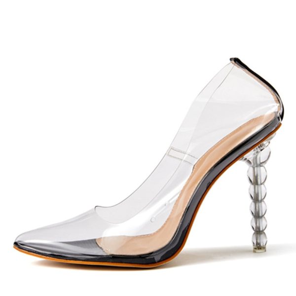 Vanessas Transparent PVC High Heels Women's Pumps - Slingback Sandals Pointed Toe Party Shoes