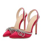 Vanessas Runway Style Crystal Butterfly Women's High Heels - Pointed Toe Slingbacks Wedding Bridal Shoes Stilettos