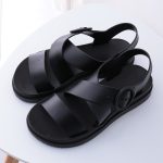 Vanessas Flat Sandals Women Shoes Gladiator Open Toe Buckle Soft Jelly Sandals