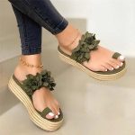 Vanessas Platform Sandals Women Ladies Open Toe Slip On Flower Summer Sandals