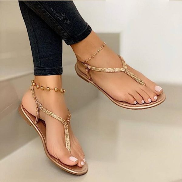 Vanessas Summer Women's Sandals Rhinestone Fat Bottom Female Clip Toe Shoes