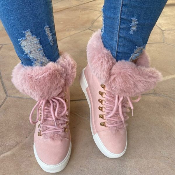 Vanessas Woman Snow Boots Winter Warm Plush Platform Ladies Shoes Waterproof Pu Leather Short Ankle Boots