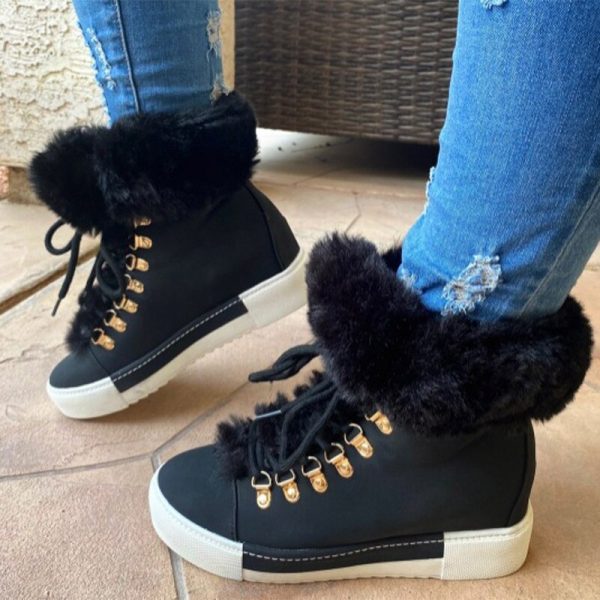 Vanessas Woman Snow Boots Winter Warm Plush Platform Ladies Shoes Waterproof Pu Leather Short Ankle Boots