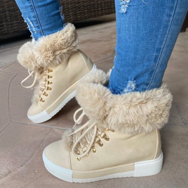 Vanessas Woman Snow Boots Winter Warm Plush Platform Ladies Shoes Waterproof Pu Leather Short Ankle Boots