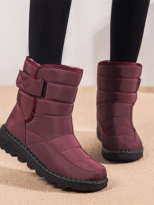 Vanessa's Women Boots Warm Plush Winter Ladies Shoes Female Slip On Snow Boots