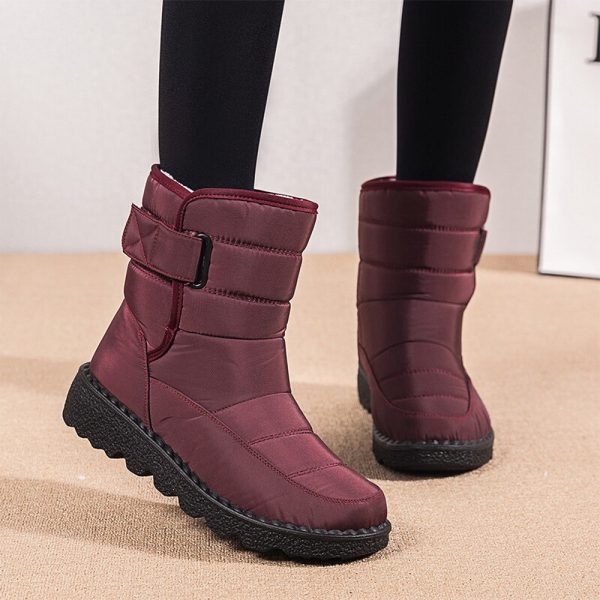 Vanessa's Women Boots Warm Plush Winter Ladies Shoes Female Slip On Snow Boots