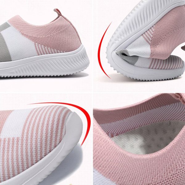 Vanessas Women Sneakers Casual Shoes Walking Knitted Flat Sock Sneakers