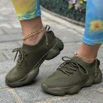 Vanessas Women Sneakers Mesh Breathable Lace-Up Ladies Flat Sports Vulcanised Shoes