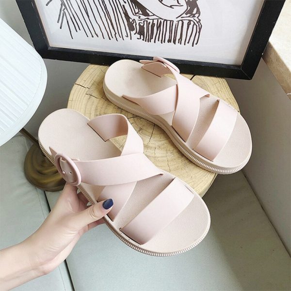 Vanessas Women Summer Pvc Slippers Slip On Thick Bottom Platform Woman Open Toe Casual Beach Slippers