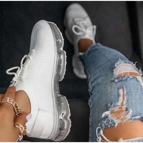 Vanessas Vulcanized Shoes Mesh Lace Up Female Comfortable Breathable Sneakers