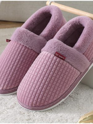 Vanessas Women Winter Slippers Home Shoes Ladies Warm Plush Indoor Casual Flats