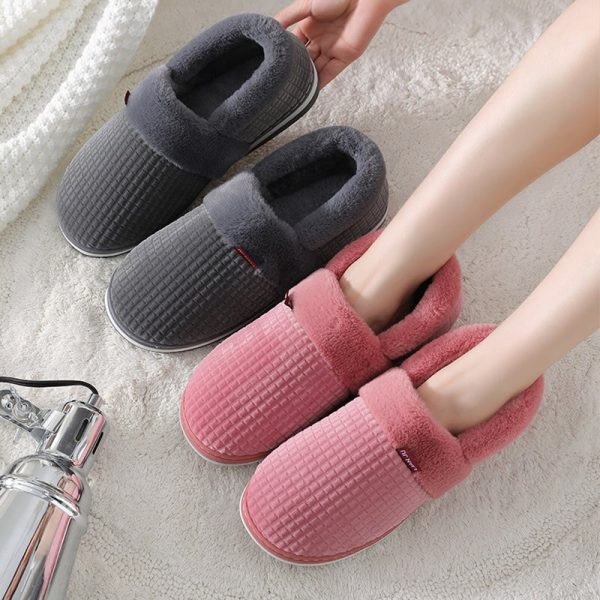 Vanessas Women Winter Slippers Home Shoes Ladies Warm Plush Indoor Casual Flats