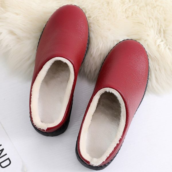 Vanessas Women Winter Slippers Waterproof Plush Warm Ladies Home Shoes Non-slip