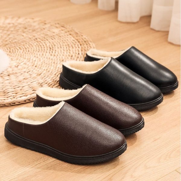 Vanessas Women Winter Slippers Waterproof Plush Warm Ladies Home Shoes Non-slip