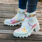 Vanessas Women's Ankle Boots Ladies Shoes Waterproof Slip On Rhinestone Platform Boots