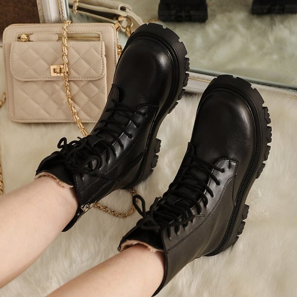 Vanessas Women's Ankle Boots Pu Leather Winter Warm Plush Ladies Boots