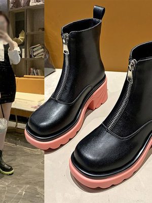 Vanessas Women's Boots Pu Leather Women Platform Chelsea Ankle Boots
