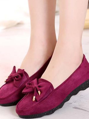 Vanessas Women's Flat Shoes Ballet Flats Moccasin Woman Butterfly-knot Slip On Soft Sole Loafers