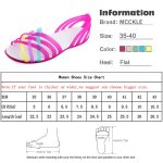 Vanessas Women's Jelly Sandals Rainbow Summer for Women Flat Shoes Lady Slip