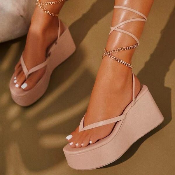 Vanessas Women's Sandals Clip-toe High Heels Platform Wedges Ladies Ankle Strap Summer Sandals