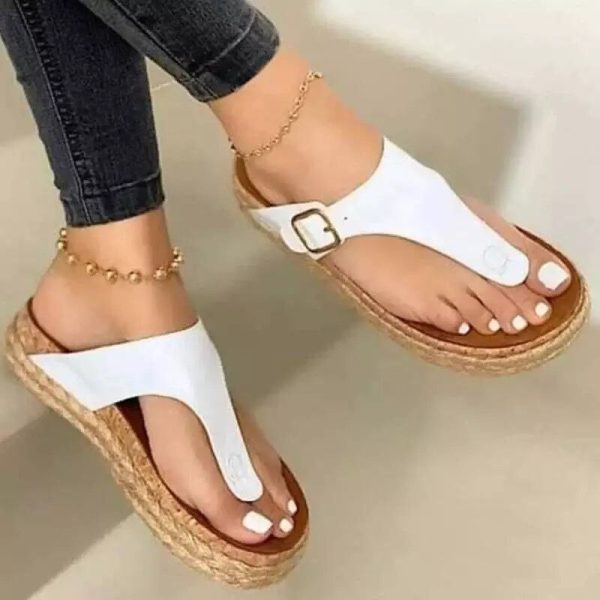 Women's Summer Gladiator Platform Flat Sandals with Cork Sole for Outdoor Wear