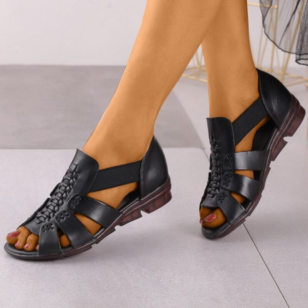 Vanessas Peep Toe Hollow Out Slip-on Ladies Wedges Gladiator Breathable Sandals