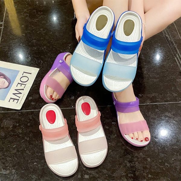 Vanessas Women's Slippers Beach Jelly Shoes for Women Mixed Color Sandals